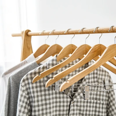 Gambar Informa Hanger Baju Dress Dengan Klip Natural Set 3 pcs