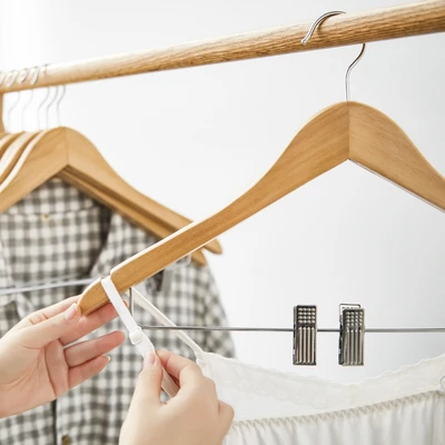 Gambar Informa Hanger Baju Dress Dengan Klip Natural Set 3 pcs