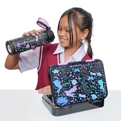 Gambar Tusslr Toursun Kotak Makan Plastik Rabbit - Hitam