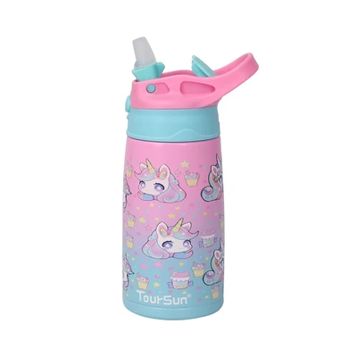 Gambar Tusslr Toursun Botol Minum Tumbler Anak Stainless Steel Unicorn 350 Ml - Pink