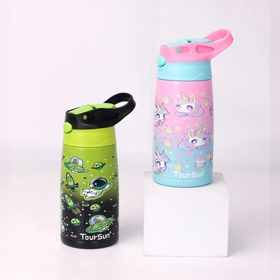 Gambar Tusslr Toursun Botol Minum Tumbler Anak Stainless Steel Unicorn 350 Ml - Pink
