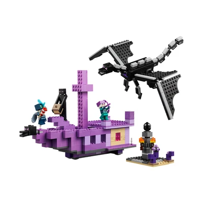Gambar LEGO Minecraft The Ender Dragon And End Ship 21264