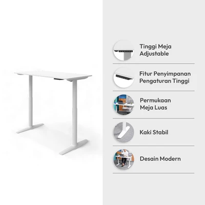 Gambar Informa Uriel Meja Kerja Adjustable Lift Up - Putih