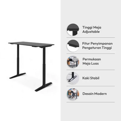 Gambar Informa Uriel Meja Kerja Adjustable Lift Up - Hitam