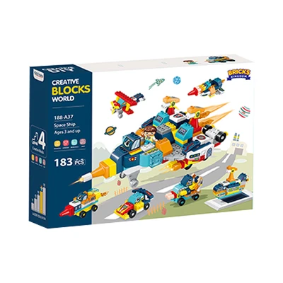 Gambar Bricks Kingdom Set 183 Pcs Big Building Blocks Space Ship
