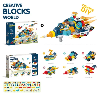 Gambar Bricks Kingdom Set 183 Pcs Big Building Blocks Space Ship