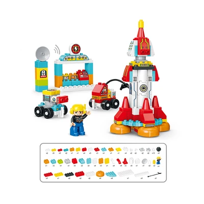 Gambar Bricks Kingdom Set 140 Pcs Big Building Blocks Rocket