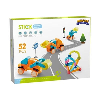 Gambar Bricks Kingdom Set 52 Pcs Magnetic Engineer Vehicle - Mix