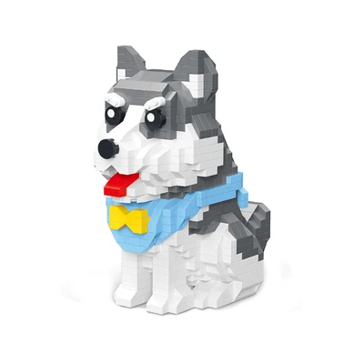 Gambar Bricks Kingdom Set 796 Pcs Pets Mini Bricks Husky
