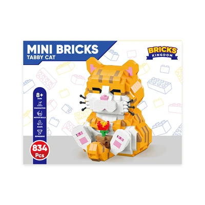Gambar Bricks Kingdom Set 834 Pcs Pets Mini Bricks Orange Cat