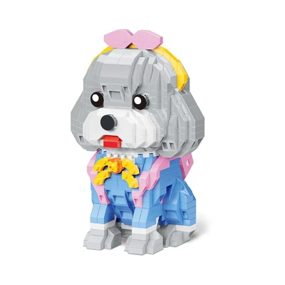 Gambar Bricks Kingdom Set 935 Pcs Pets Mini Bricks Teddy Dog