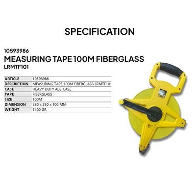 Gambar Krisbow 100 Mtr Meteran Gulung Fiberglass Lrmtf101 - Kuning