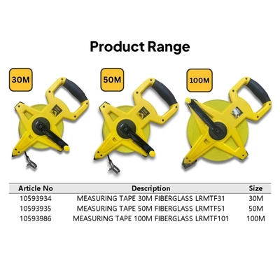 Gambar Krisbow 100 Mtr Meteran Gulung Fiberglass Lrmtf101 - Kuning