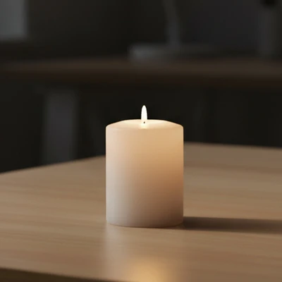 Gambar Breathe Lilin Pillar 55 Hours - Putih
