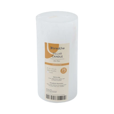 Gambar Breathe Lilin Pillar 75 Hours - Putih