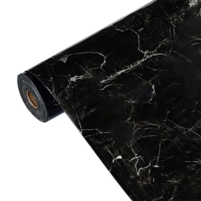 Gambar Forhom Panel Dinding Roll Motif Marmer 60x300 cm - Hitam