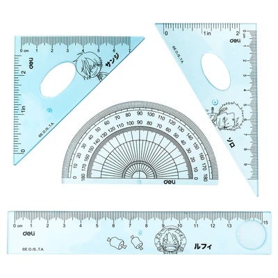 Gambar Deli Set Penggaris Geometri Plastik One Piece Eh17 Random