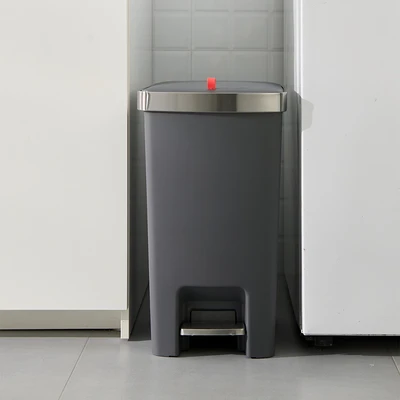 Gambar Informa Ford Tempat Sampah Pedal Plastik Dengan Roda 35 Liter - Abu-Abu