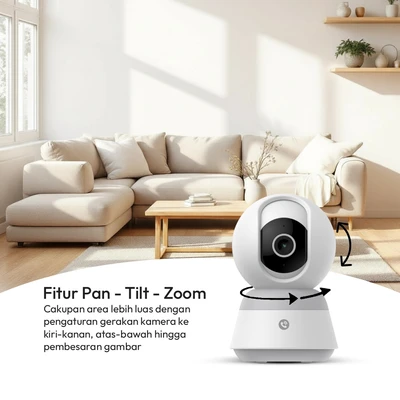 Gambar Krisbow Sync Smart IP Camera WiFi PT Speed Z12B 3MP - Putih
