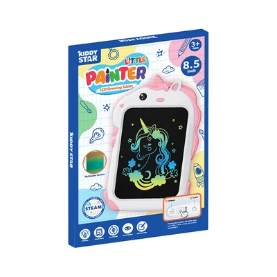 Gambar Kiddy Star 8.5 Inci Lcd Drawing Board Unicorn - Putih/pink
