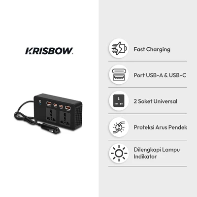 Gambar Krisbow Power Inverter 200 Watt Dengan USB
