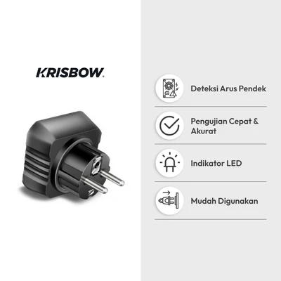 Gambar Krisbow Soket Tester Simple Display AC28 - Hitam