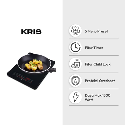 Gambar Kris Kompor Listrik Infrared 1 Tungku 200-1300 Watt - Hitam