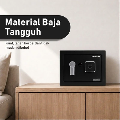 Gambar Krisbow Brankas Besi Fingerprint 23x17x17 cm 17FP - Hitam