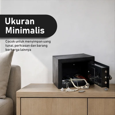 Gambar Krisbow Brankas Besi Fingerprint 23x17x17 cm 17FP - Hitam