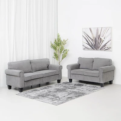 Gambar Informa Neo Langley Set Sofa Fabric 2 & 3 Seater - Abu-Abu