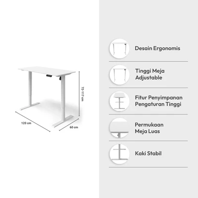 Gambar Informa Uziel Meja Kerja Adjustable Lift Up - Putih