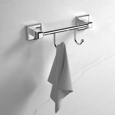 Gambar Acroz Gantungan Dinding Kamar Mandi 2 Kait Classic 8601-2 - Silver