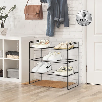 Gambar Stora Rak Sepatu 3 Tingkat 64x25.5x59 cm - Hitam