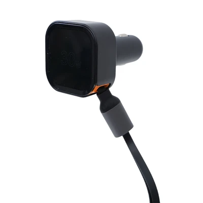 Gambar Otto Klasse Charger Mobil Reel 30 Watt Type C & Lightning - Hitam