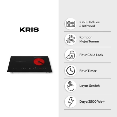 Gambar Kris Kompor Listirk Infrared 2 Tungku - Hitam