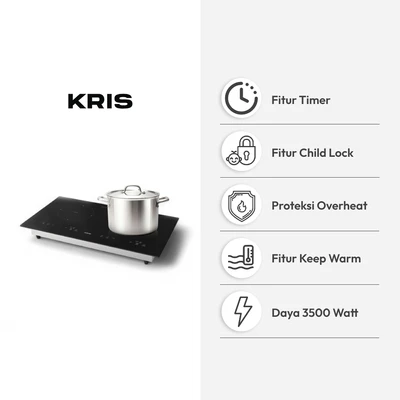 Gambar Kris Kompor Listrik 2 Tungku 3500 Watt - Hitam