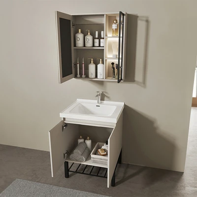 Gambar Fosa Terra Set Kabinet Kamar Mandi PVC - Putih/Krem