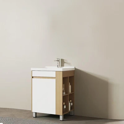 Gambar Fosa Sora Set Kabinet Kamar Mandi PVC - Putih/Cokelat