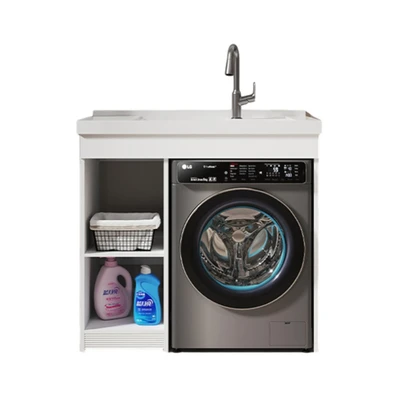 Gambar Acroz Oase Set Kabinet Laundry Alumunium - Putih