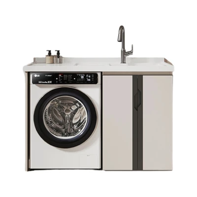 Gambar Acroz Zora Set Kabinet Laundry Alumunium - Putih
