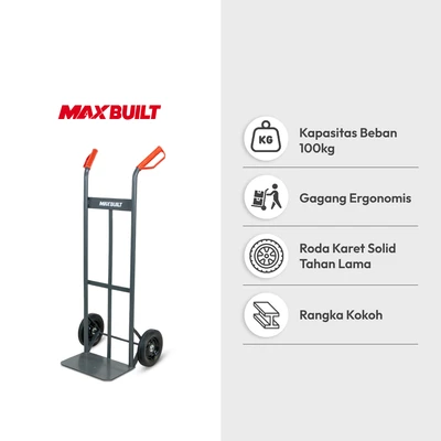 Gambar Maxbuilt 52.5x45x115 cm Troli Barang 100 Kg - Abu-Abu