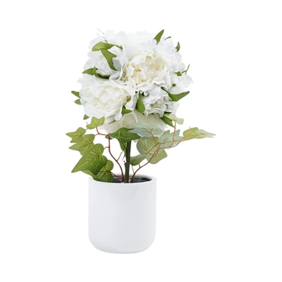 Gambar Forhom Bunga Artifisial Peony Bush Dengan Pot 20x20x32 cm Random