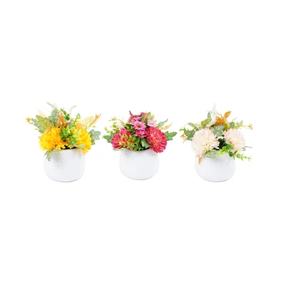 Gambar Forhom Bunga Artifisial Chrysanthemum Dengan Pot 17x17x16 cm Random