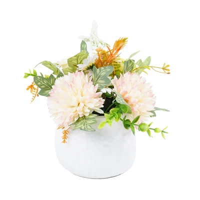 Gambar Forhom Bunga Artifisial Chrysanthemum Dengan Pot 17x17x16 cm Random