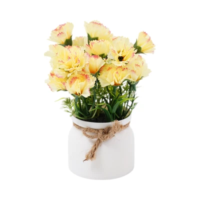 Gambar Forhom Bunga Artifisial Carnation Dengan Pot 10x10x14 cm Random