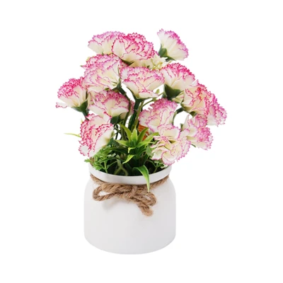 Gambar Forhom Bunga Artifisial Carnation Dengan Pot 10x10x14 cm Random