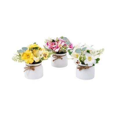 Gambar Forhom Bunga Artifisial Lily Tea Dengan Pot 17x17x15 cm Random