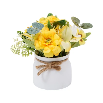 Gambar Forhom Bunga Artifisial Lily Tea Dengan Pot 17x17x15 cm Random