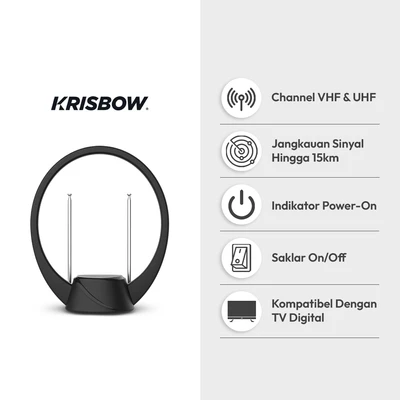 Gambar Krisbow Antena TV Indoor Clarion 4 - Hitam