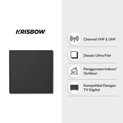 Gambar Krisbow Antena TV Indoor Outdoor 2-in-1 DIO-G9 - Hitam